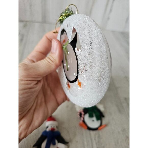 Glass cannon falls penguin ornament dough Xmas tree set - Picture 6 of 8